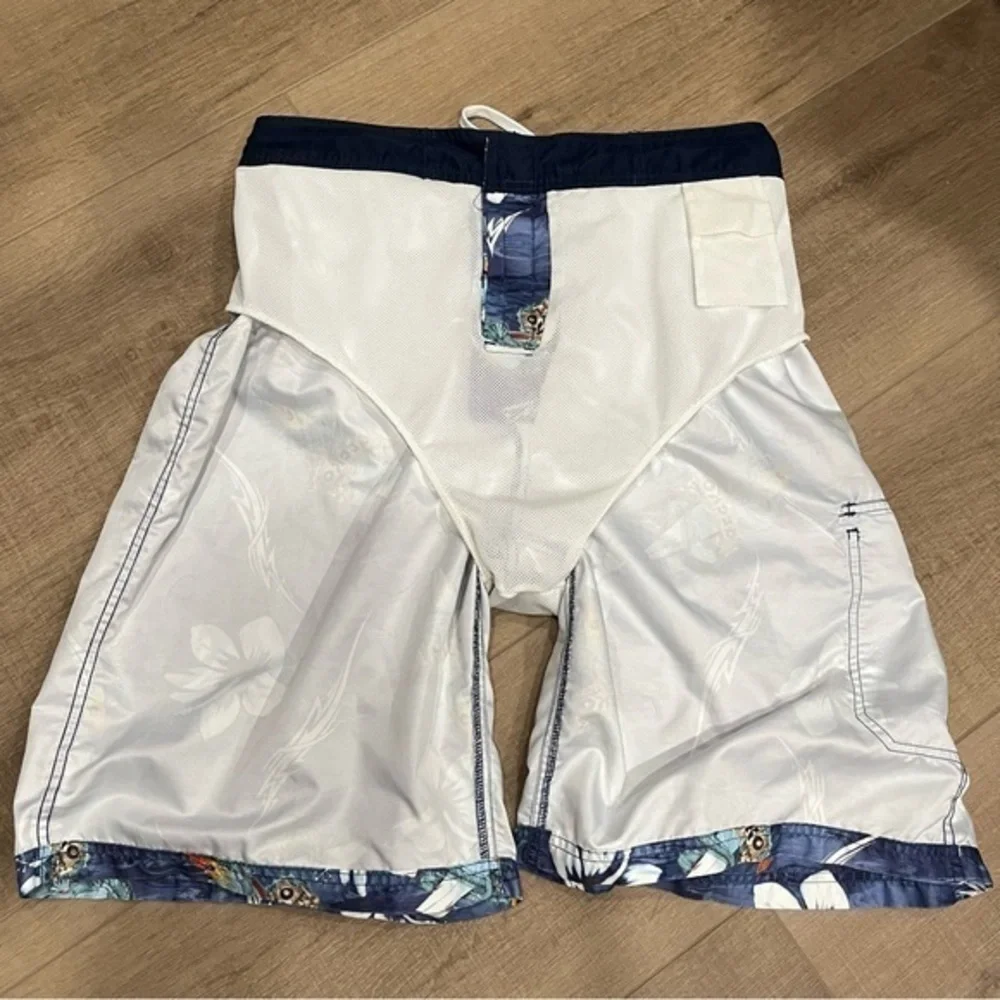 Vintage Gecko Dragon Floral Surf Board Hawaii‎ Shorts All Over Print Men 32”